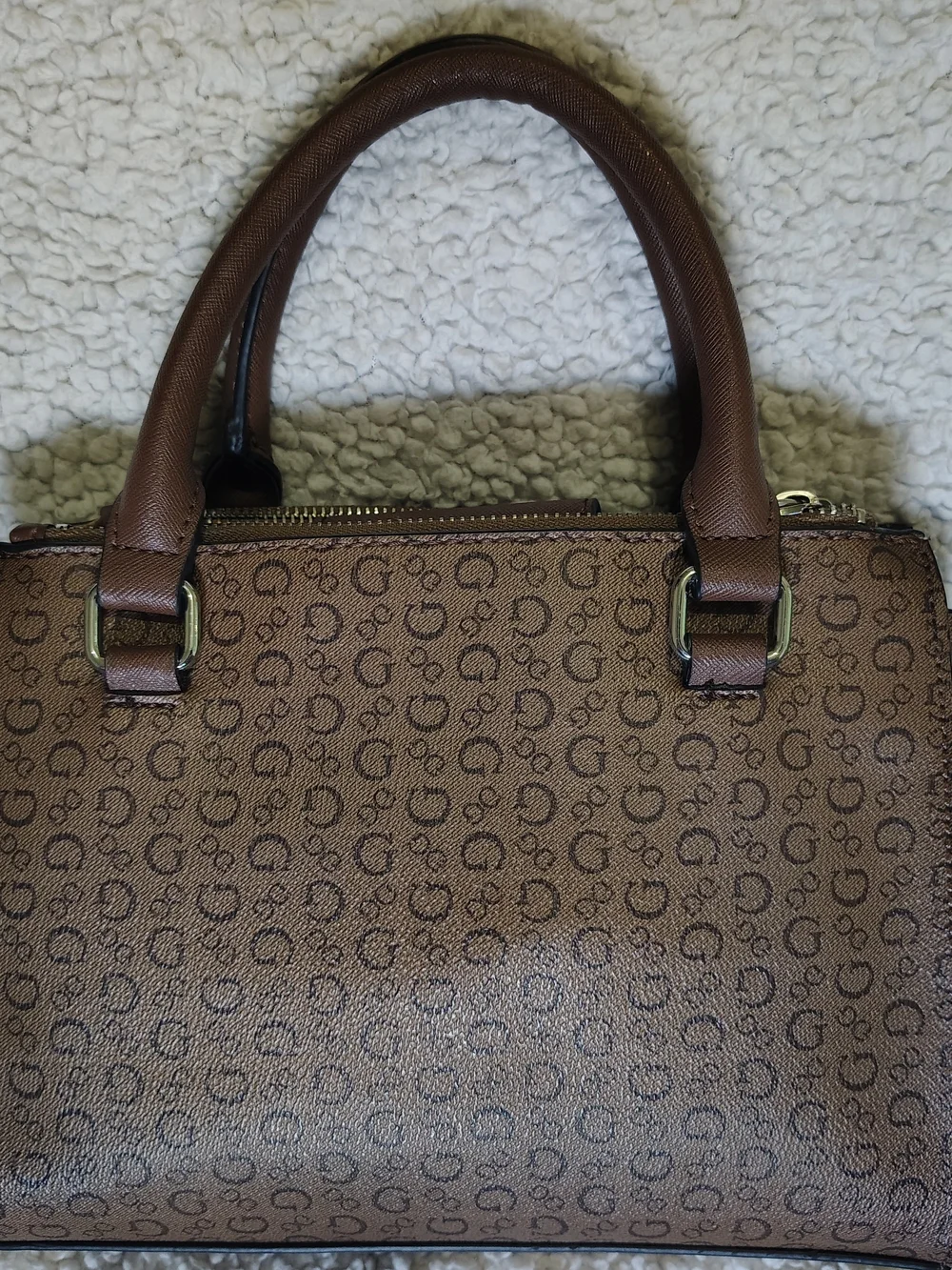 GUESS | G Signature Brown Satchel Bag